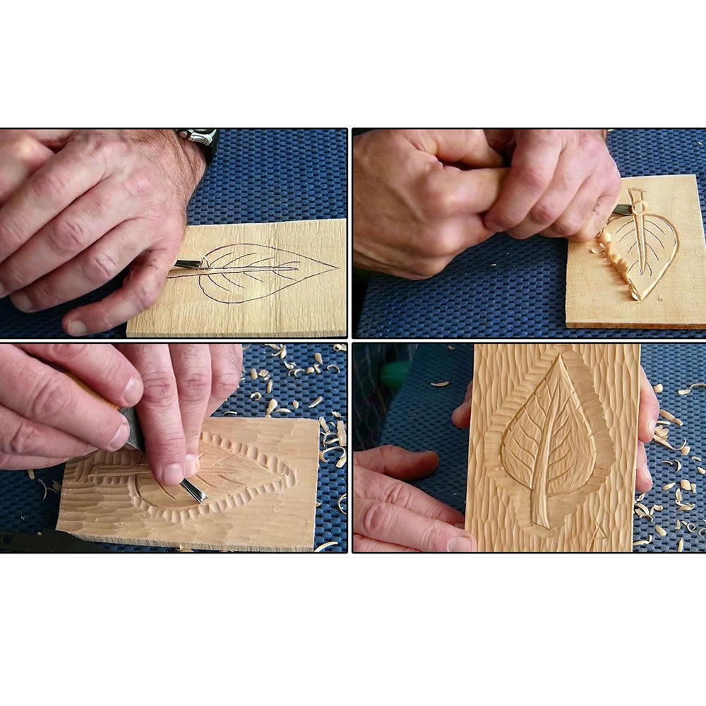 Woodcarver Carving a leaf