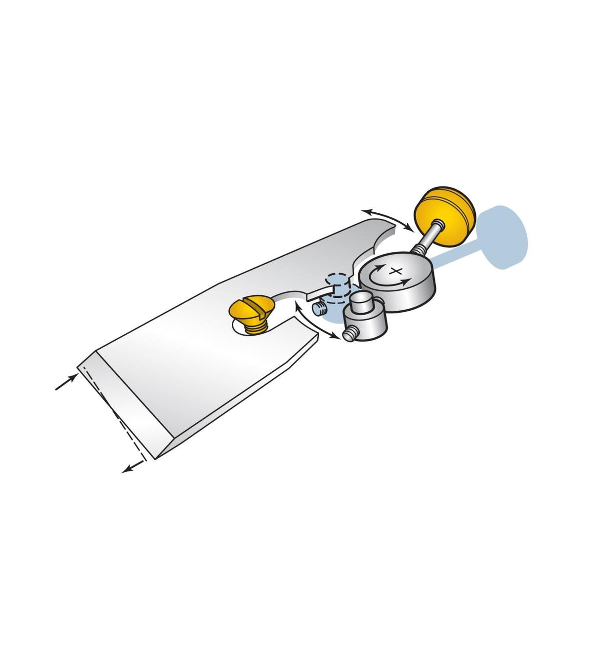 Veritas Bevel-Up Bench Plane - illustration of adjustable blade